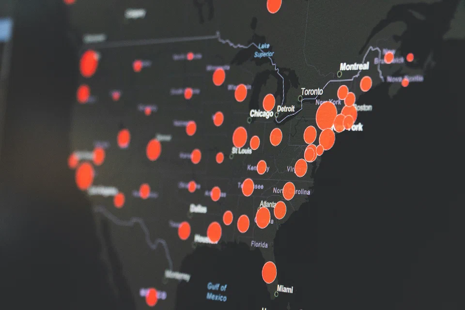 Map view with active shipments Map view with active shipments